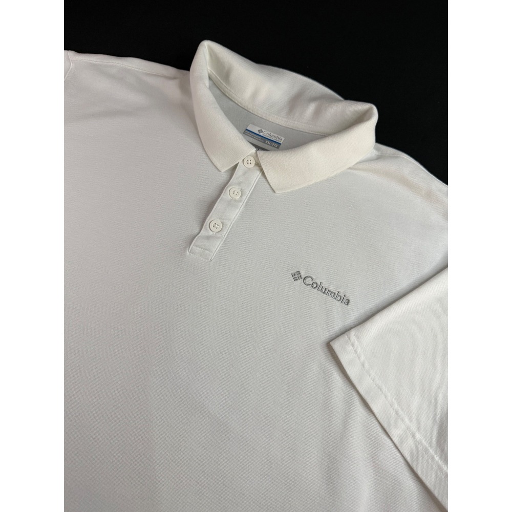 Columbia Mens XXL Active Fit White Pique Short Sleeve Polo Shirt XO0904